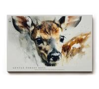 Paul Sinus Tableau mural, 60 x 40 cm, motif chevreuil, aquarelle, portrait, moderne, couleurs naturelles douces, décoration murale élégante pour salon, bureau
