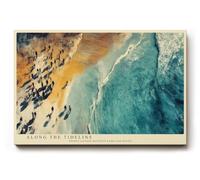 Paul Sinus Tableau mural 60 x 40 cm - Motif plage et mer - Vue aérienne - Moderne - Toile décorative - Paysage marin dynamique - Pour salon, bureau