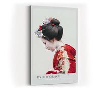 Paul Sinus Tableau mural 60 x 90 cm Kyoto Grace Geisha Tradition Japon Culture Portrait Fleurs Kimono