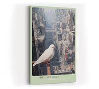 Paul Sinus Tableau mural 60 x 90 cm The Last Dove - Colombe blanche dans un paysage urbain futuriste