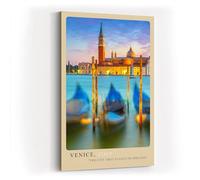 Paul Sinus Tableau mural 60 x 90 cm Venice - Vue magique sur la magnifique Venise à l'heure bleue
