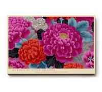 Paul Sinus Tableau mural 75 x 50 cm Garden of Vivid Silence Bold Floral Harmony en rouge vif et rose Beauty