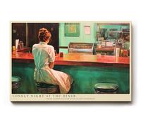 Paul Sinus Tableau mural 75 x 50 cm Lonely Night at the Diner - Art rétro intemporel avec atmosphère nostalgique pour des pièces élégantes