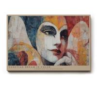 Paul Sinus Tableau mural 75 x 50 cm Masque vénitien Portrait féminin Coloré Moderne Art Art Grande décoration murale 75 x 50 cm Décoration murale élégante pour salon bureau