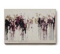 Paul Sinus Tableau mural 75 x 50 cm Shadows in Motion - Œuvre d'art abstraite avec des traces de couleurs fluides en rouge, beige et noir qui transmet une profondeur émotionnelle