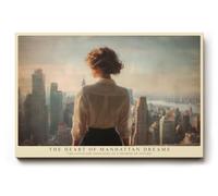 Paul Sinus Tableau mural 75 x 50 cm The Heart of Manhattan Dreams Woman and Skyline in Morning Light