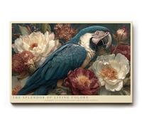 Paul Sinus Tableau mural 75 x 50 cm The Splendor of Living Colors Parrot and Flowers in Natural Harmony