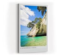 Paul Sinus Tableau mural 80 x 120 cm Cathédrale Cove Nouvelle-Zélande Eau turquoise rencontre des falaises blanches et Naturidylle