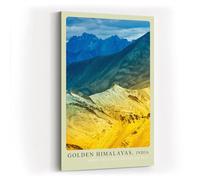 Paul Sinus Tableau mural 80 x 120 cm - Himalayas dorées en Inde - Nature sublime entre ciel et terre capturée en couleur