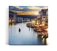 Paul Sinus Tableau mural 80 x 80 cm Venise Soirée Gondole Italie coucher de soleil