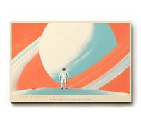 Paul Sinus Tableau mural 90 x 60 cm Astronaute Planète Espace futuriste Illustration moderne Science Fiction Art Décoration murale élégante pour salon bureau