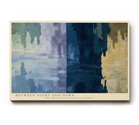 Paul Sinus Tableau mural 90 x 60 cm Between Night and Dawn - Jeu de couleurs abstrait dans les tons bleus et jaunes symbolise la transition, l'harmonie et le contraste