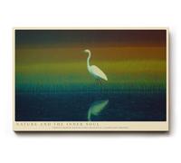 Paul Sinus Tableau mural 90 x 60 cm Nature and the Inner Soul - Le héron blanc dans un paysage calme