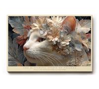 Paul Sinus Tableau mural 90 x 60 cm The Blooming Spirit of Felines Cat in Floral Harmony