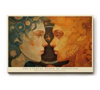 Paul Sinus Tableau mural 90 x 60 cm The Eternal Dance of Opposites Sun and Moon in Cosmic Harmony