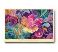 Paul Sinus Tableau mural, 90 x 60 cm, The Garden of Endless Colors, jeu de couleurs abstrait avec des formes florales, symbole de créativité, de vitalité et de mouvement