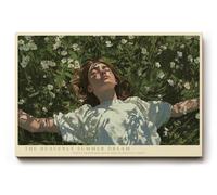 Paul Sinus Tableau mural 90 x 60 cm The Heavenly Summer Dream - La femme en robe blanche dans une prairie fleurie symbolise la légèreté, la tranquillité et la dylle de l'été