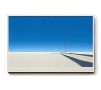 Paul Sinus Tableau mural 90 x 60 cm The Lonely Pole in Desert - Paysage désertique minimaliste avec mât solitaire et ligne d'horizon claire, symbole de silence et d'étendue