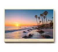Paul Sinus Tableau mural 90 x 60 cm The Promise of a Golden Shore - Coucher de soleil magique sur la côte dans un éclat chaud