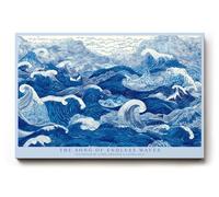 Paul Sinus Tableau mural 90 x 60 cm The Song of Endless Waves - Motif marin dynamique avec lignes bleues et mouvement de vagues
