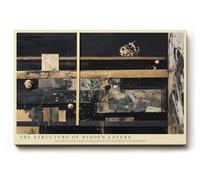 Paul Sinus Tableau mural 90 x 60 cm The Structure of Hidden Layers Abstract Gold and Dark Memory Fragments