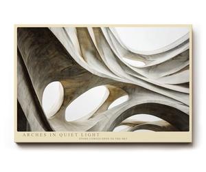 Paul Sinus Tableau mural Arches in Quiet Light - Architecture abstraite - Arches - Beige - Art moderne - Décoration murale élégante pour salon et bureau