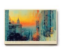 Paul Sinus Tableau mural City in Melting Light paysage urbain moderne au coucher du soleil architecture abstraite affiche d'art pour salon bureau