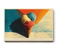 Paul Sinus Tableau mural coloré glacé en gaufre Pop Art - Illustration moderne pour cuisine - Décoration murale