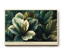 Paul Sinus Tableau mural - Composition de feuilles tropicales vertes - Art botanique naturel avec fond sombre