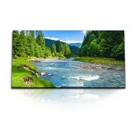 Paul Sinus Tableau mural de 120 x 60 cm magnifique fleuve. Paysage fluvial de tranquillité et de détente.