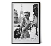 Paul Sinus Tableau mural de 40 x 60 cm ou d'autres tailles « Paris » élégant motif noir et blanc qui allie habilement charme français et esthétique nostalgique.