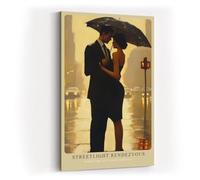 Paul Sinus Tableau mural de 60 x 90 cm - Scène de ville romantique sous la pluie dans un style impressionniste pour une décoration élégante de la pièce