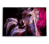 Paul Sinus Tableau mural décoratif - 90 x 60 cm - Cheval sauvage Mustang - Abstrait - Rose
