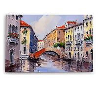 Paul Sinus Tableau mural décoratif 90 x 60 cm Italie Venise Gondole pont abstrait