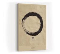 Paul Sinus Tableau mural en cercle japonais Enso de 40 x 60 cm sur fond structuré dans une peinture traditionnelle