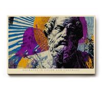 Paul Sinus Tableau mural en couleurs et contrastes - Statue pop art moderne - Philosophie - Poster d'art pour salon, bureau, studio