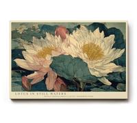 Paul Sinus Tableau mural Fleurs de lotus Art botanique Fleurs asiatiques Illustration Décoration murale Salon Chambre à coucher