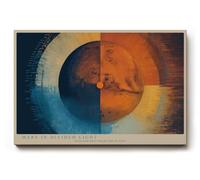 Paul Sinus Tableau mural Mars in Divided Light Planète Mars moderne Space Art Illustration Poster pour salon bureau