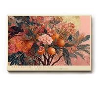 Paul Sinus Tableau mural oranger avec fleurs et fruits - Art botanique dans des couleurs naturelles chaudes