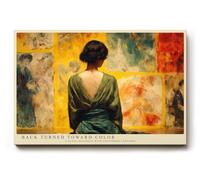 Paul Sinus Tableau mural pour artiste dans un atelier - Scène d'art moderne - Motif avec femme devant toile abstraite