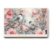 Paul Sinus Tableau mural « Song Between Blossoms Romantic Birds among Soft Pink Flowers of Springtime »