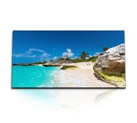 Paul Sinus Tableau mural sur toile 120 x 60 cm - Superbe plage avec eau bleu turquoise
