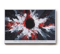 Paul Sinus Tableau mural « The Center of Colliding Forces Explosion of Energy » en noir, blanc et rouge, 120 x 80 cm