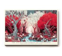 Paul Sinus Tableau mural The Enchanted Forest of Contrasts - Forêt féerique avec arbres rouges et blancs