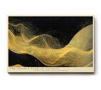 Paul Sinus Tableau mural The Golden Flow of Infinity abstrait avec des lignes dorées sur fond sombre