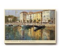Paul Sinus Tableau mural The Harbor of Golden Light Reflections of Serenity and Life