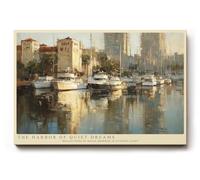Paul Sinus Tableau mural The Harbor of Quiet Dreams Boats Reflecting in Evening Light