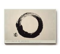 Paul Sinus Tableau mural Zen Circle of Infinity minimaliste avec cercle de pinceau noir sur fond clair