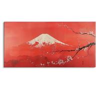 Paul Sinus Tableau sur toile 120 x 60 cm Montagne japonaise avec fleurs Art naturel à couper le souffle pour des espaces de vie élégants
