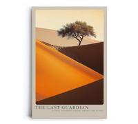 Paul Sinus Tableau sur toile 40 x 60 cm - Paysage désertique fascinant avec arbre solitaire, dunes de sable lumineuses et jeu de lumière spectaculaire
